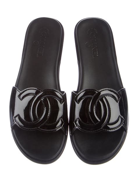 clear black chanel slides